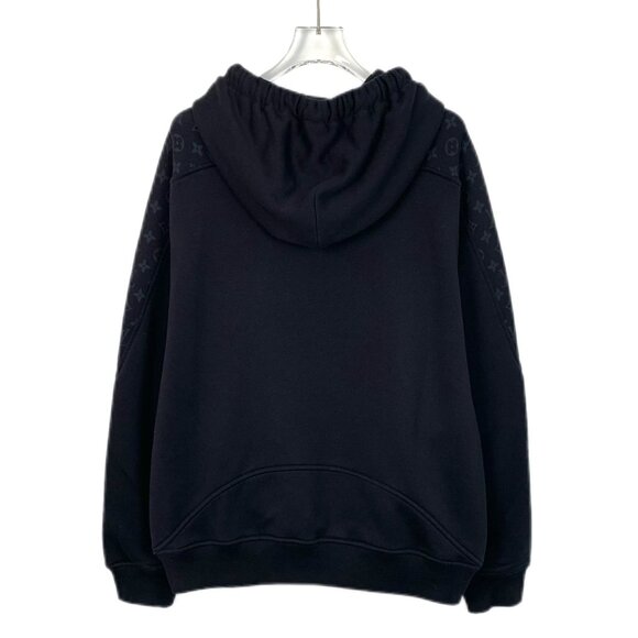 Louis Vuitton Black Monogram Logo Print Cotton Hoodie Sweatshirt - Picture 2 of 7